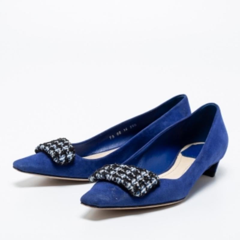 Dior Blue Suede  Ballet Flats Size 35.5 For Sale 4