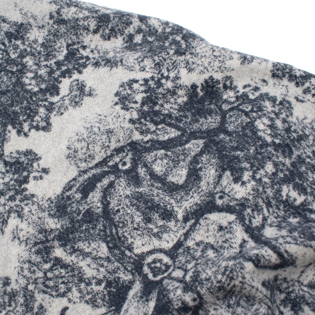 Dior Blauer Toile de Jouy Kaschmir-Poncho 4