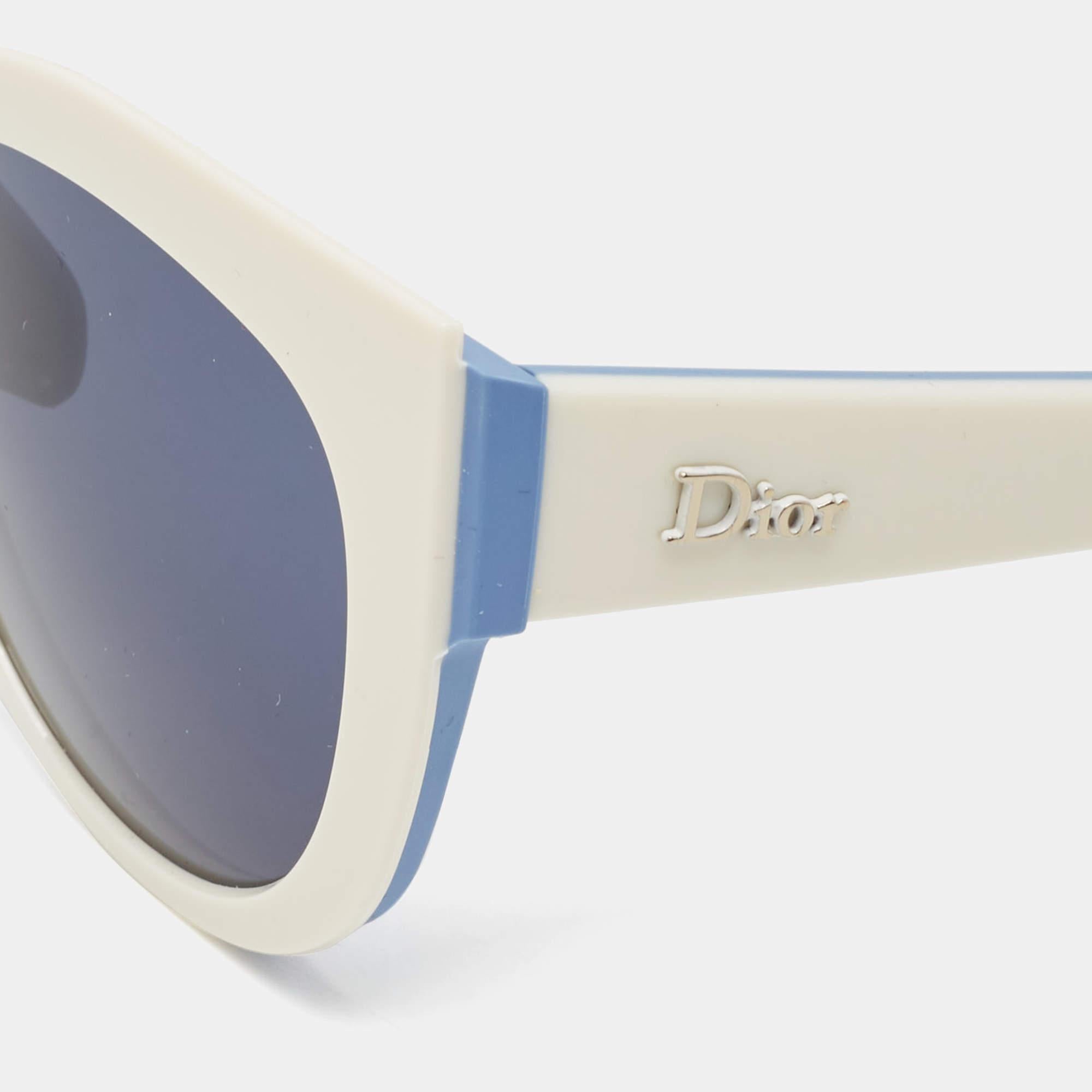 Dior Blue/White BRKKU Decale1 Cat Eye Sunglasses For Sale 1