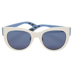 Dior Blau/Weiß BRKKU Decale1 Katzenaugen-Sonnenbrille