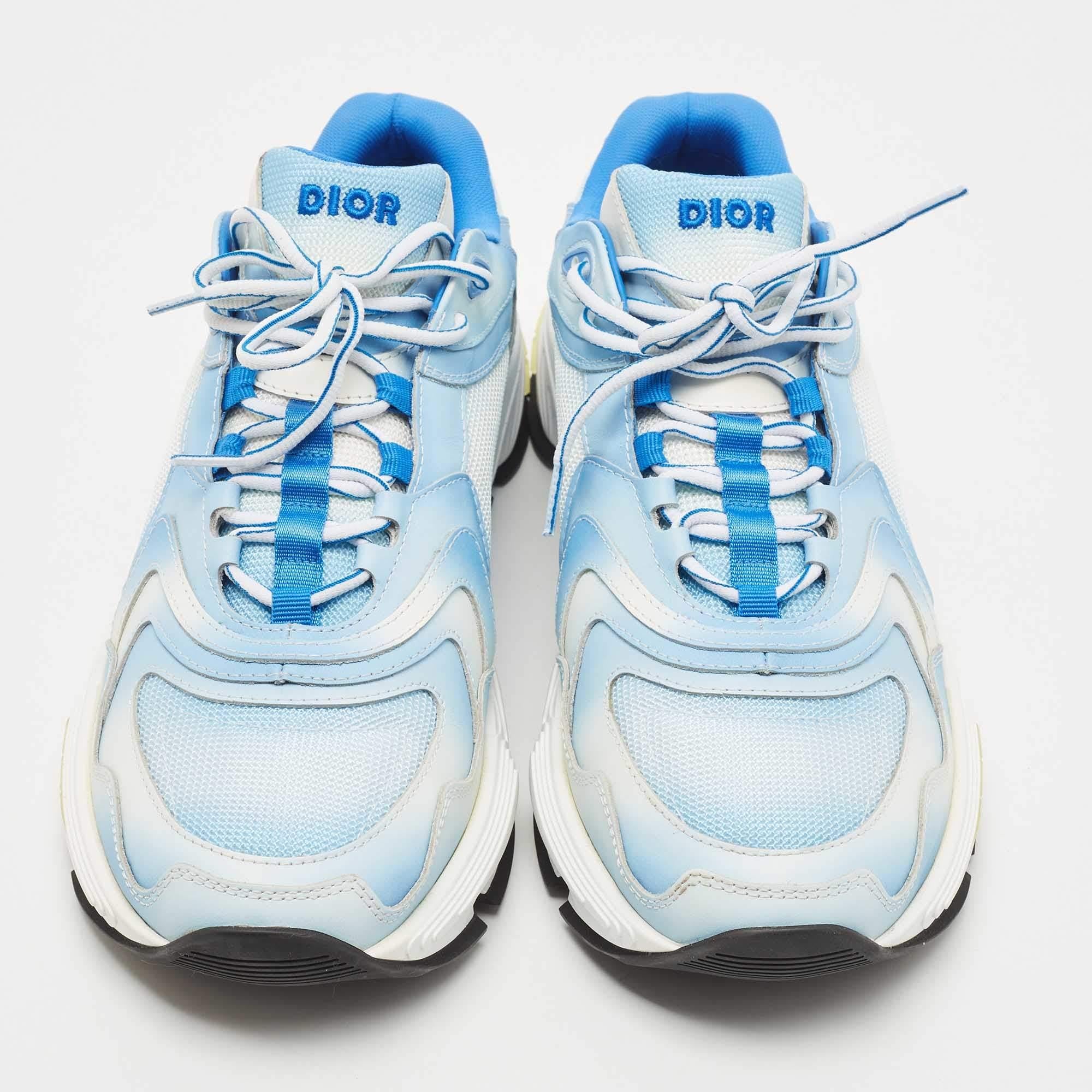 Designed into a chunky size, these Dior sneakers are not just stylish in appeal but also comfortable to wear. Crafted from quality materials, they are designed with signature elements. Finished off with laces on the vamps, these kicks still top any