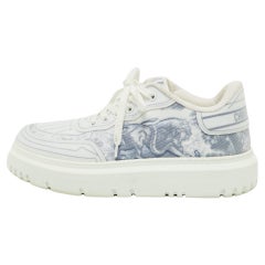 Dior Blue/White Toile De Jouy Technical Fabric Addict Sneakers