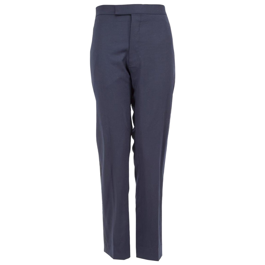 Dior Blue Wool Slim Fit Trousers Size XXL For Sale