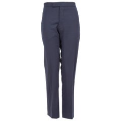 Dior Blue Wool Slim Fit Trousers Size XXL