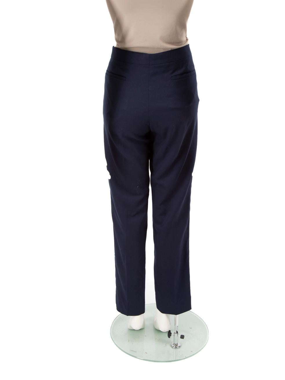 Black Dior Blue Wool Straight Fit Trousers Size XXL For Sale