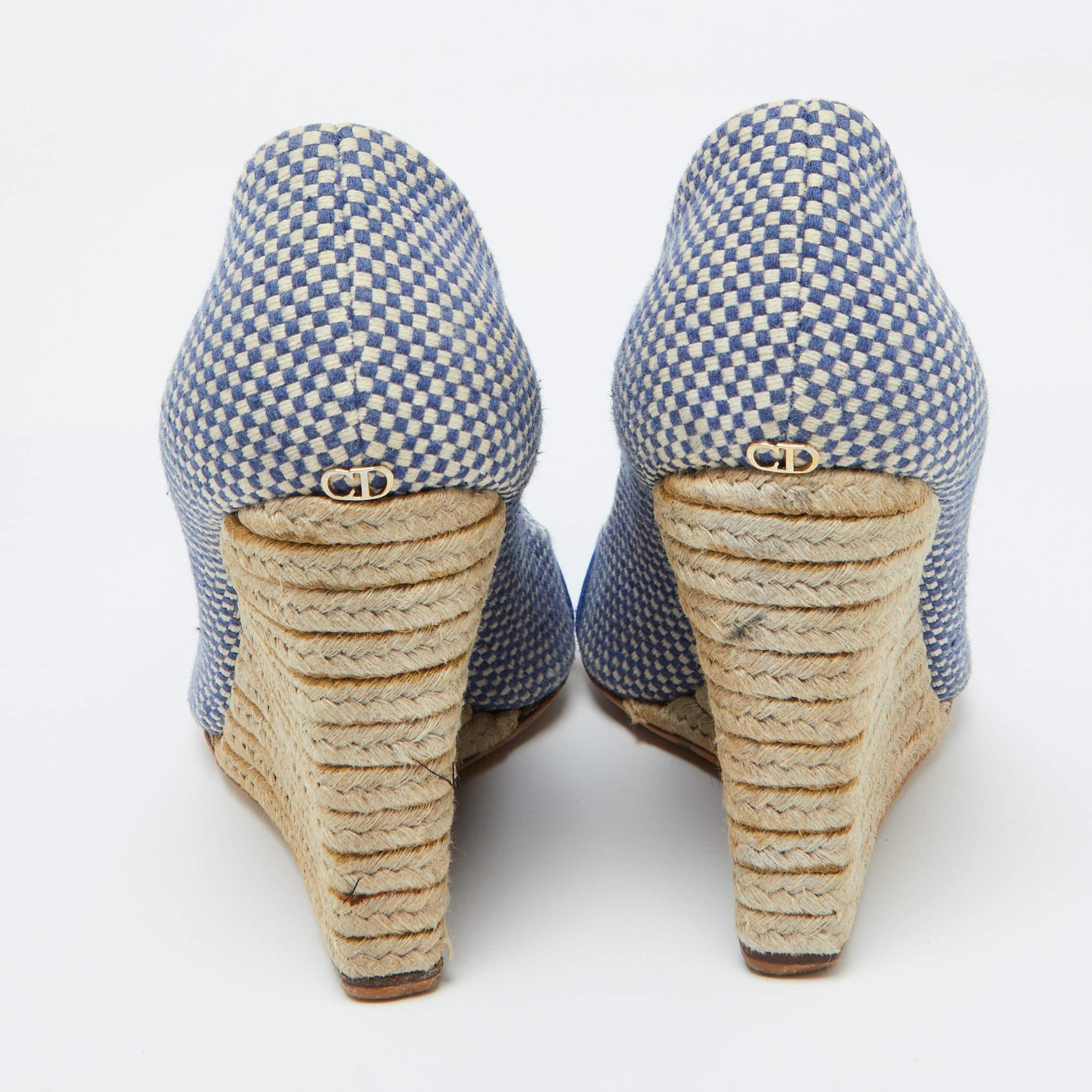  Dior escarpins compensés Dolce Vita Espadrille en toile tissée bleue taille 36,5 Pour femmes 