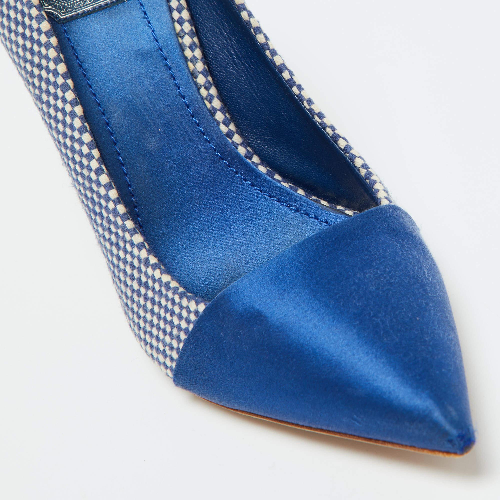 Dior escarpins compensés Dolce Vita Espadrille en toile tissée bleue taille 36,5 2