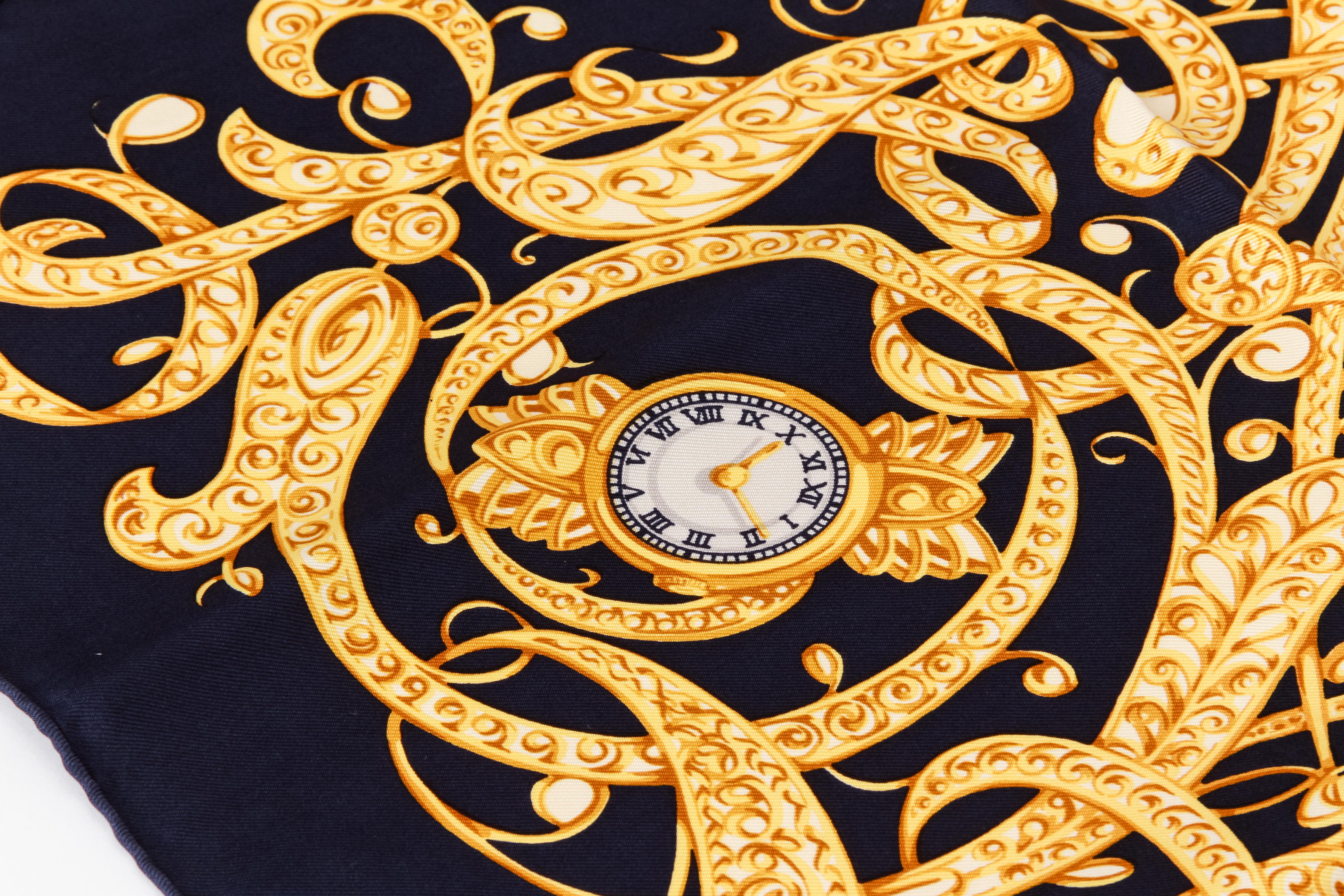 Beige Dior - Écharpe en soie bleue et jaune, pour horloges en vente