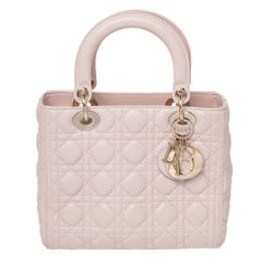 Dior Blush Pink Cannage Leather Medium Lady Dior Tote