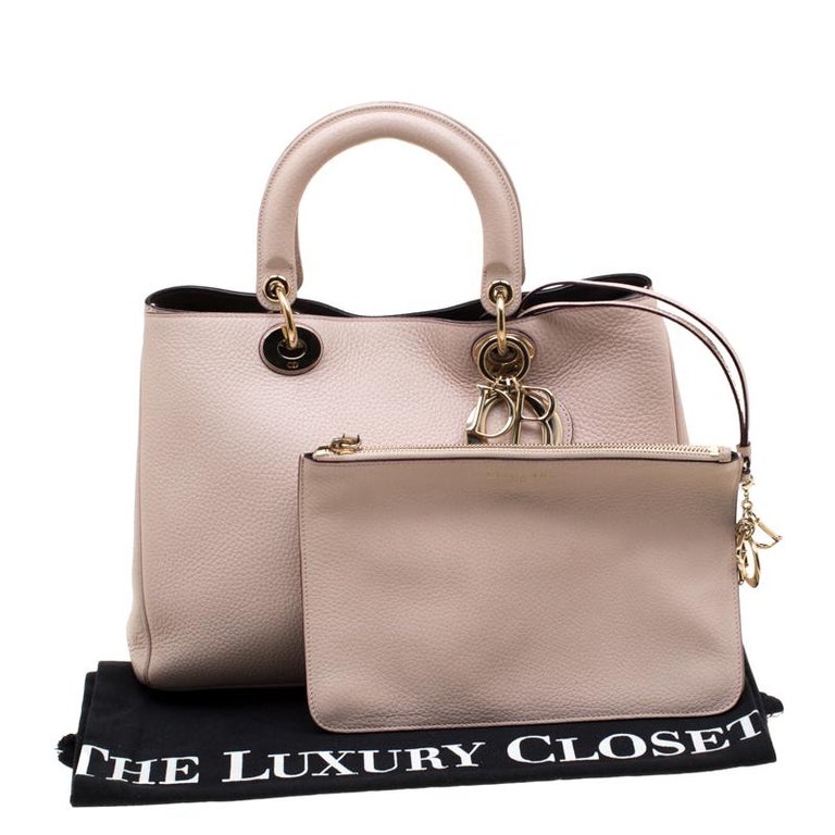 Dior Blush Pink Leather Medium Diorissimo Shopper Tote For Sale at 1stDibs