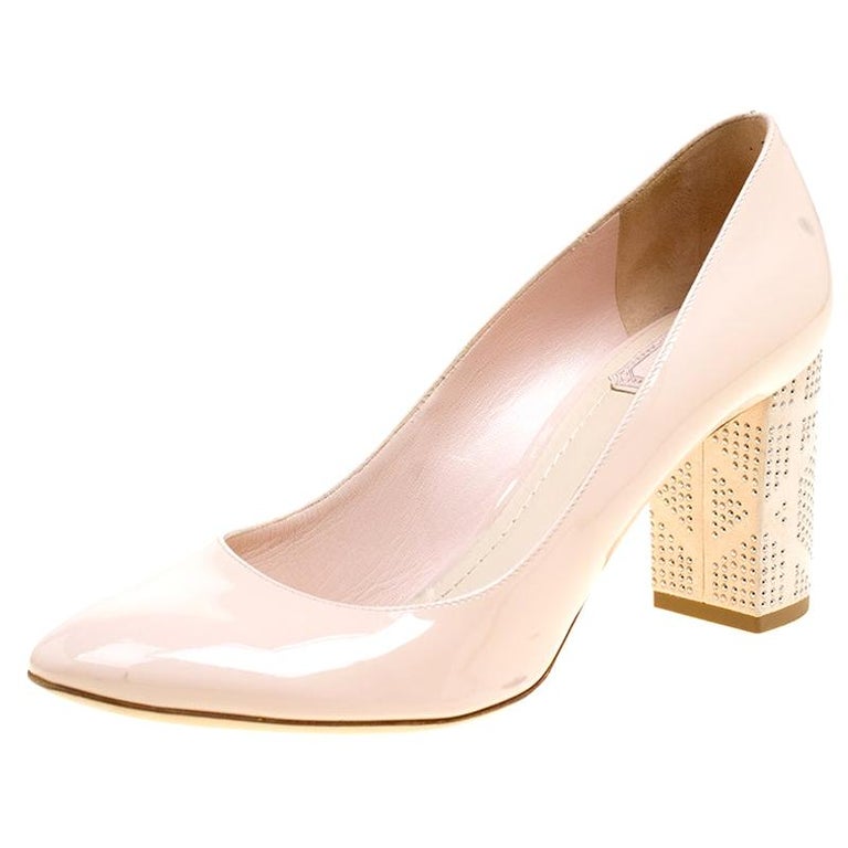 blush pink block heels
