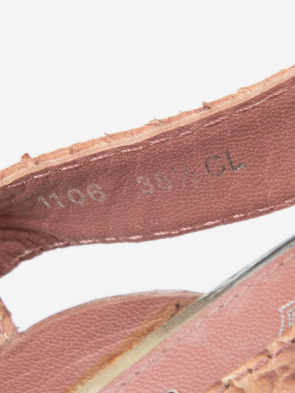 Sandalias con tiras cruzadas de piel de serpiente rosa rubor de Dior talla IT 38.5 en venta 2