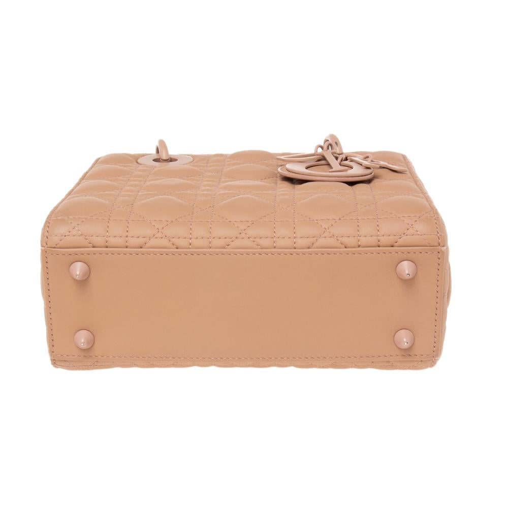 Dior Blush Ultramatte Cannage Leather Small My Lady Dior Tote 3