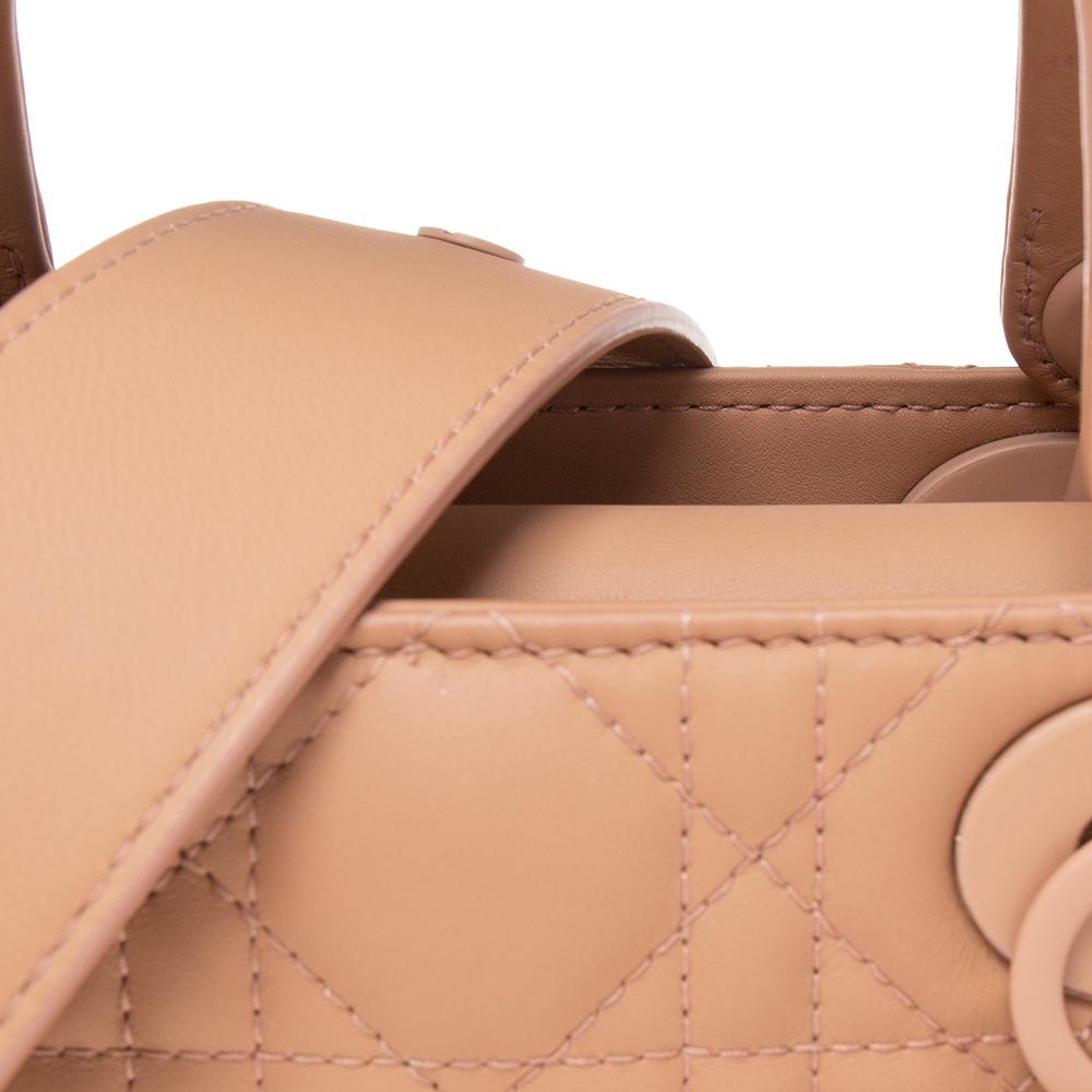 Women's Dior Blush Ultramatte Cannage Leather Small My Lady Dior Tote