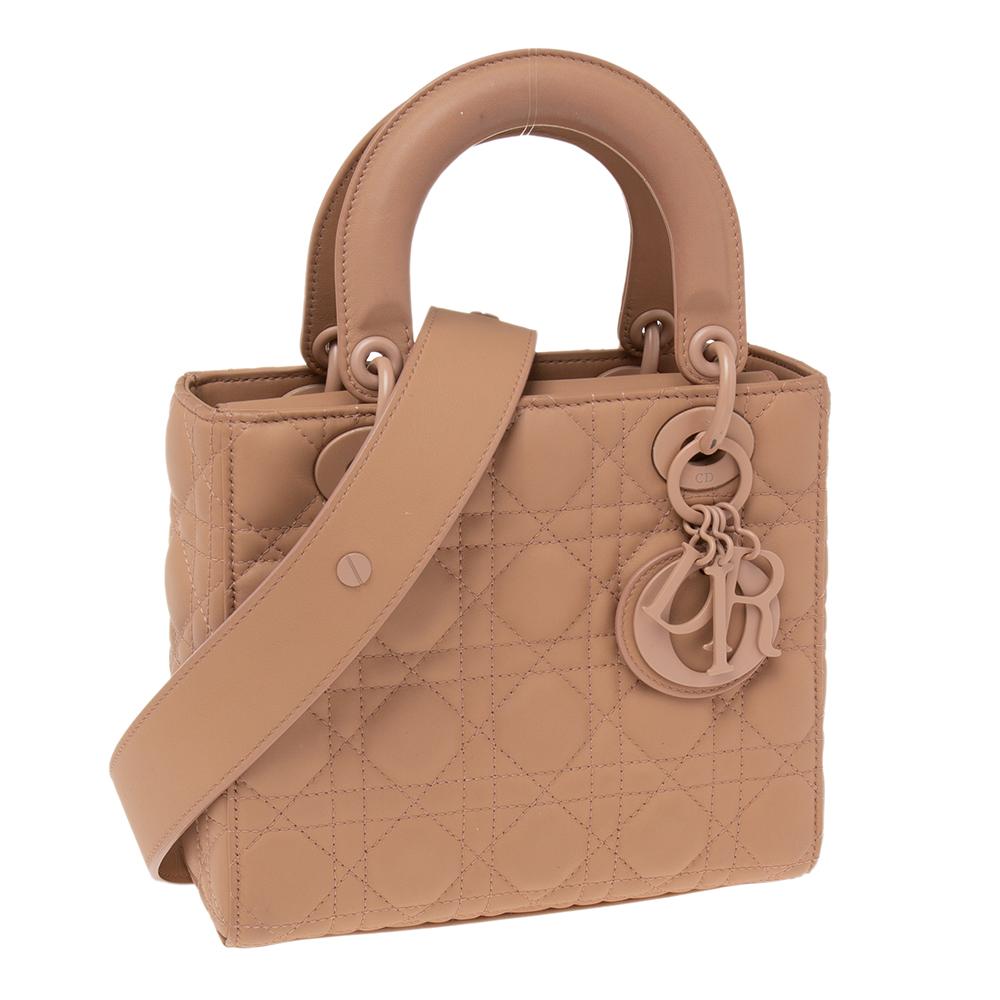 Dior Blush Ultramatte Cannage Leather Small My Lady Dior Tote 1