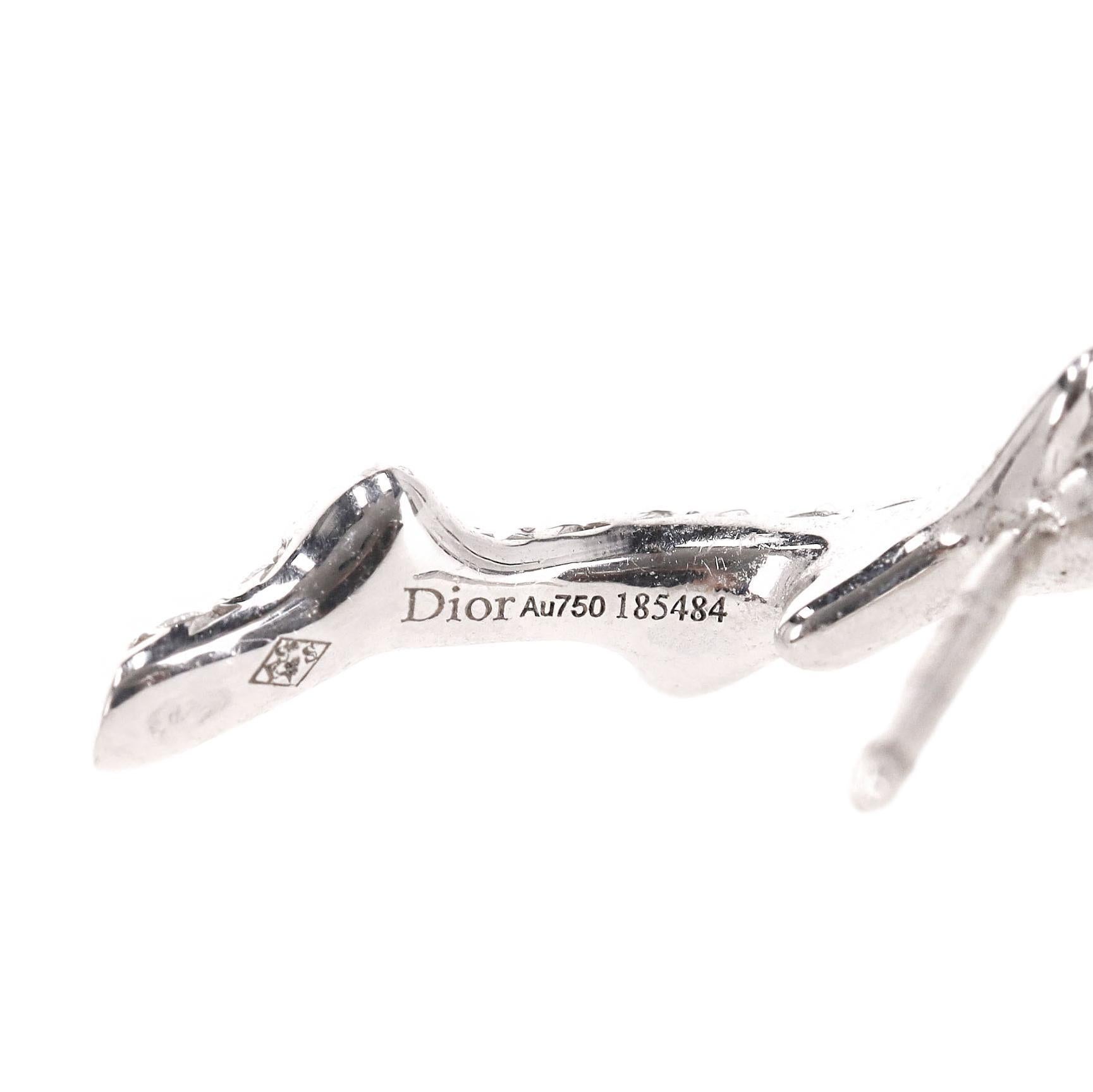 Dior Bois Einzelne Diamant Ohr Climber Ohrring In 18k Weißgold Damen im Angebot