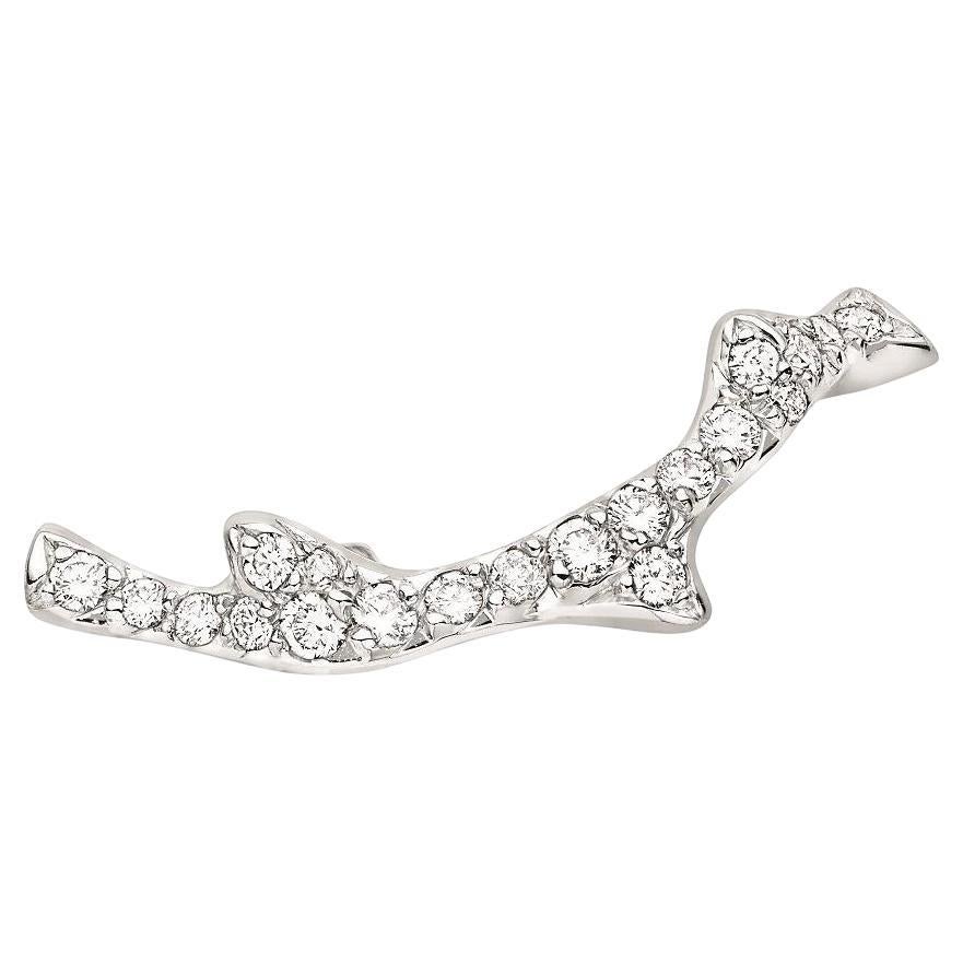 Dior Bois Einzelne Diamant Ohr Climber Ohrring In 18k Weißgold im Angebot