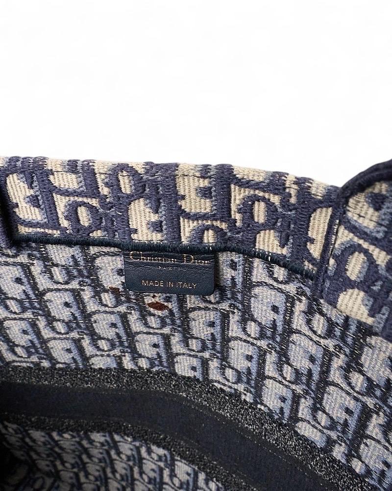 Dior Book Tote Large Jacquard Oblique Blu en vente 7