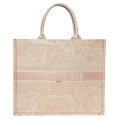 Dior Buch Tote Groß Toile Savanne Rosa