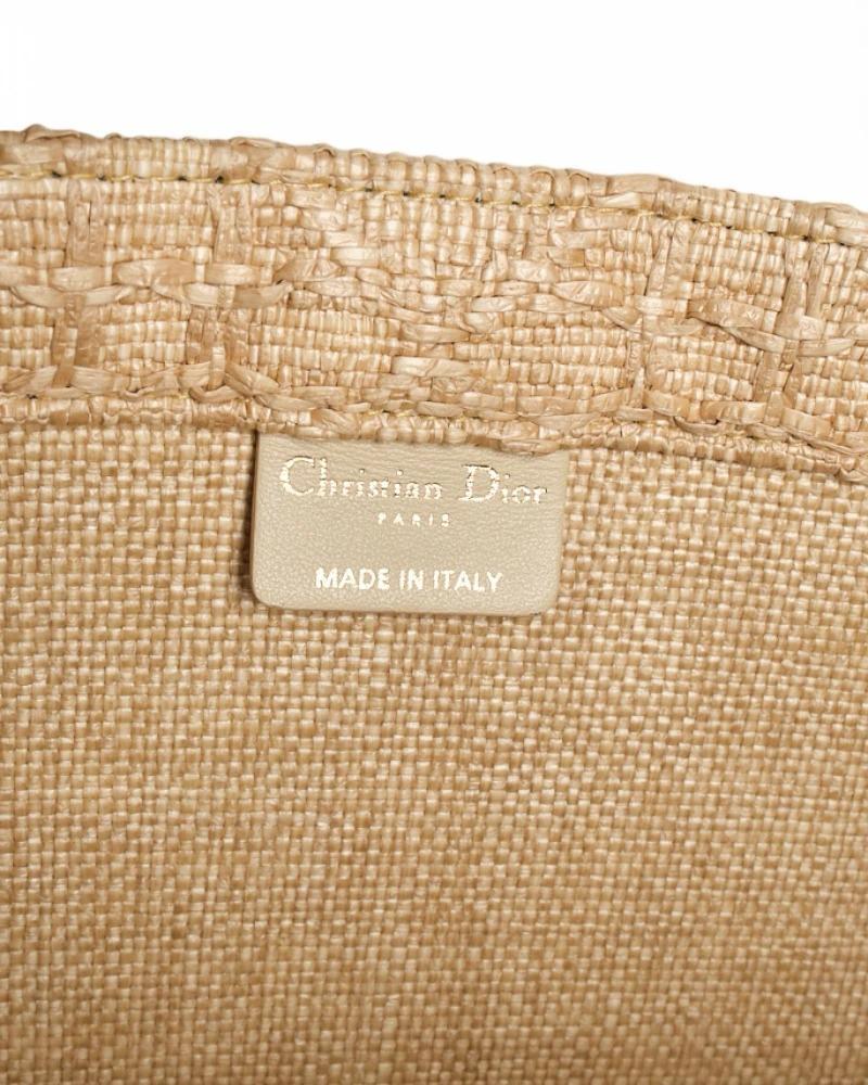 Dior Book Tote Medium Raffia Cannage Beige 8