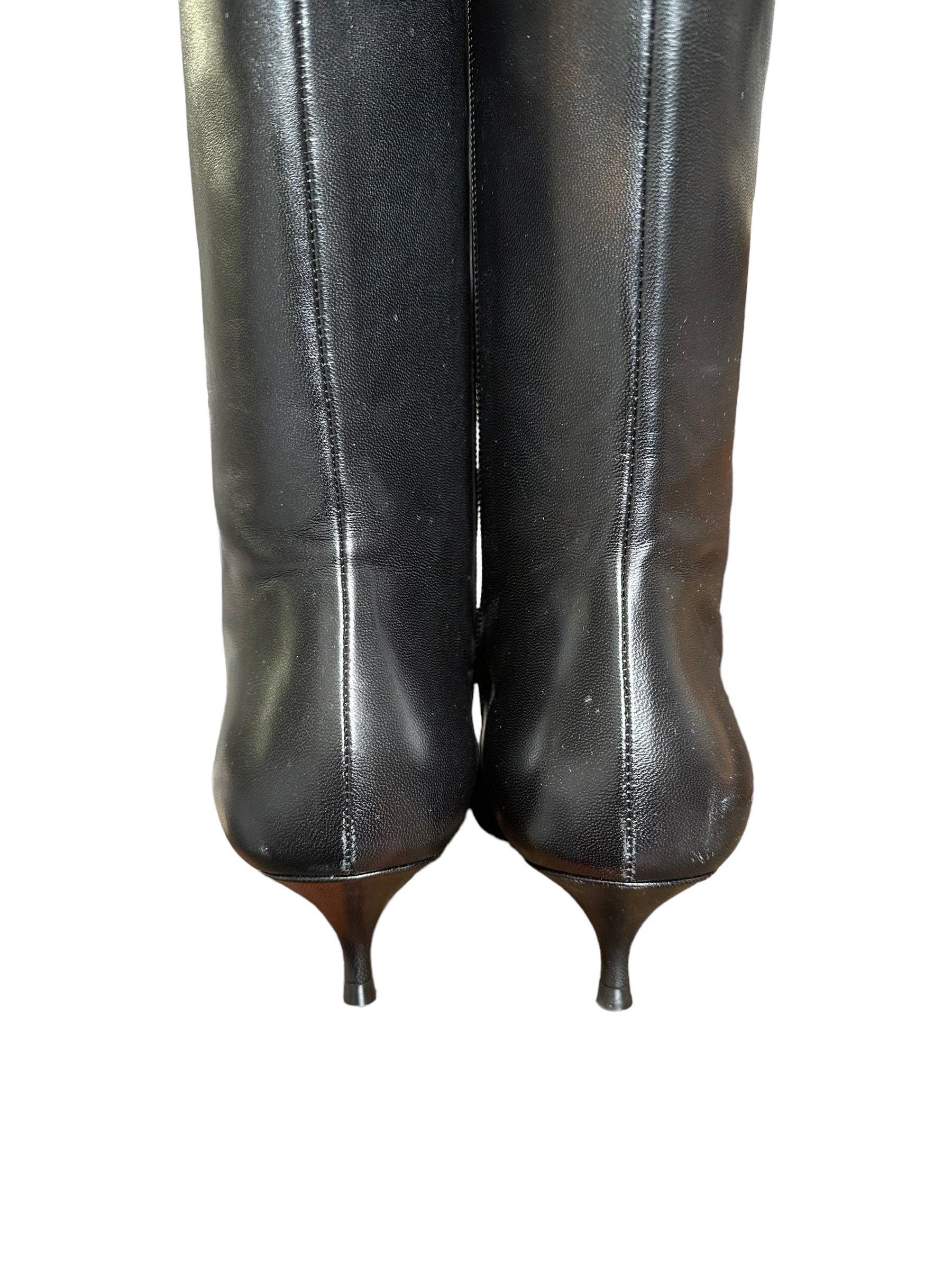 Dior Boots Black Leather Low Heels 6