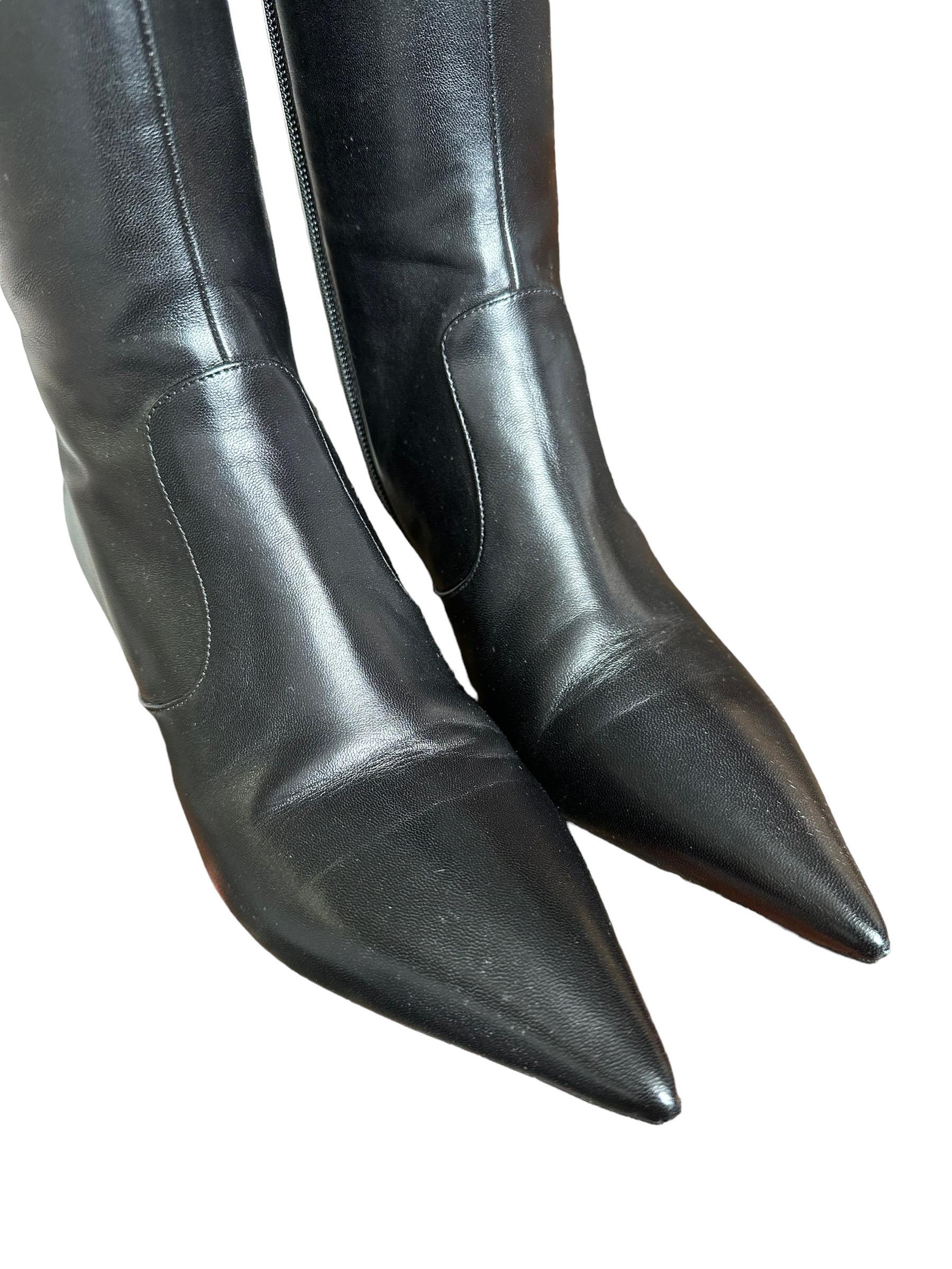 Dior Boots Black Leather Low Heels 1