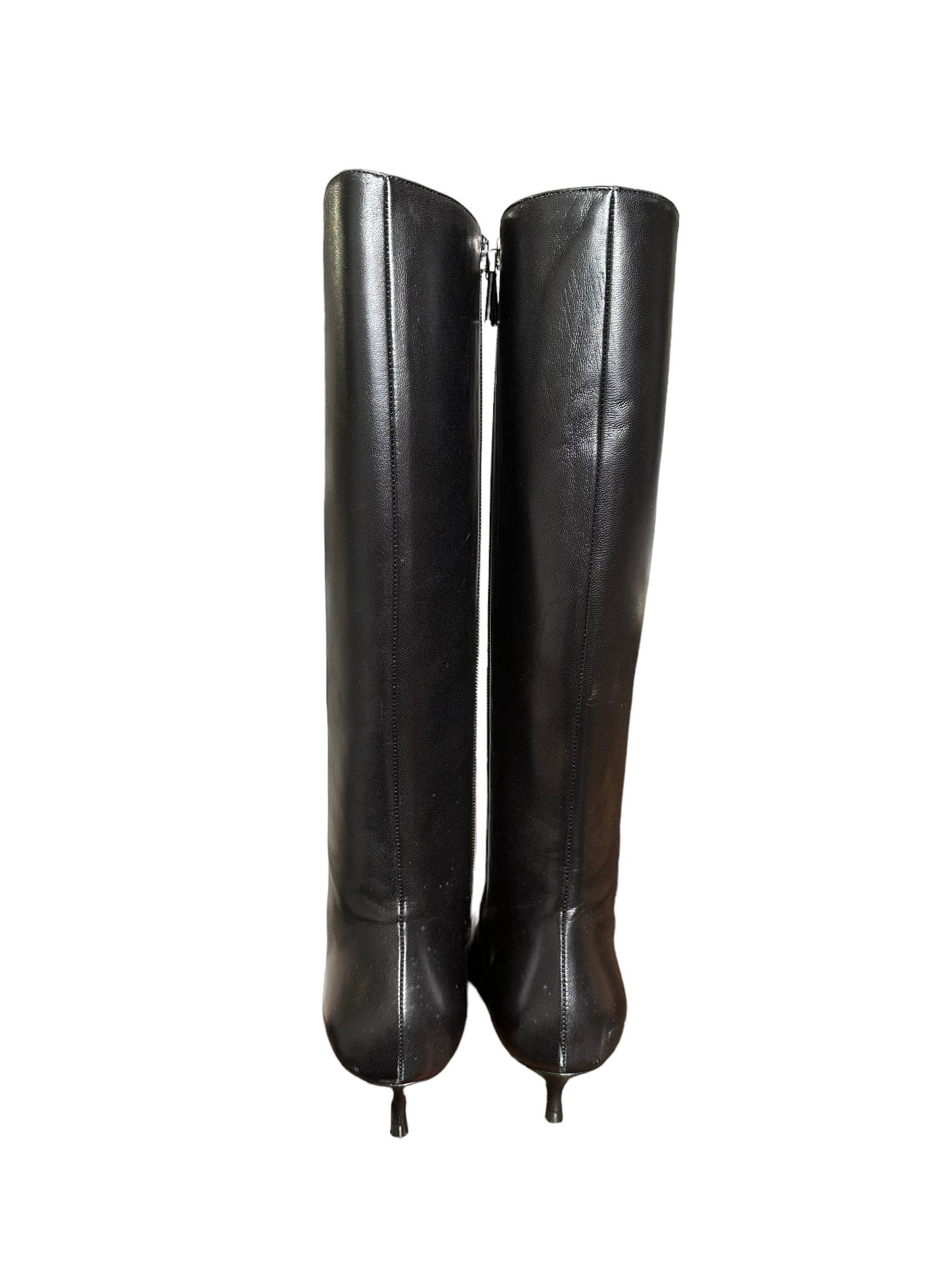 Dior Boots Black Leather Low Heels 3