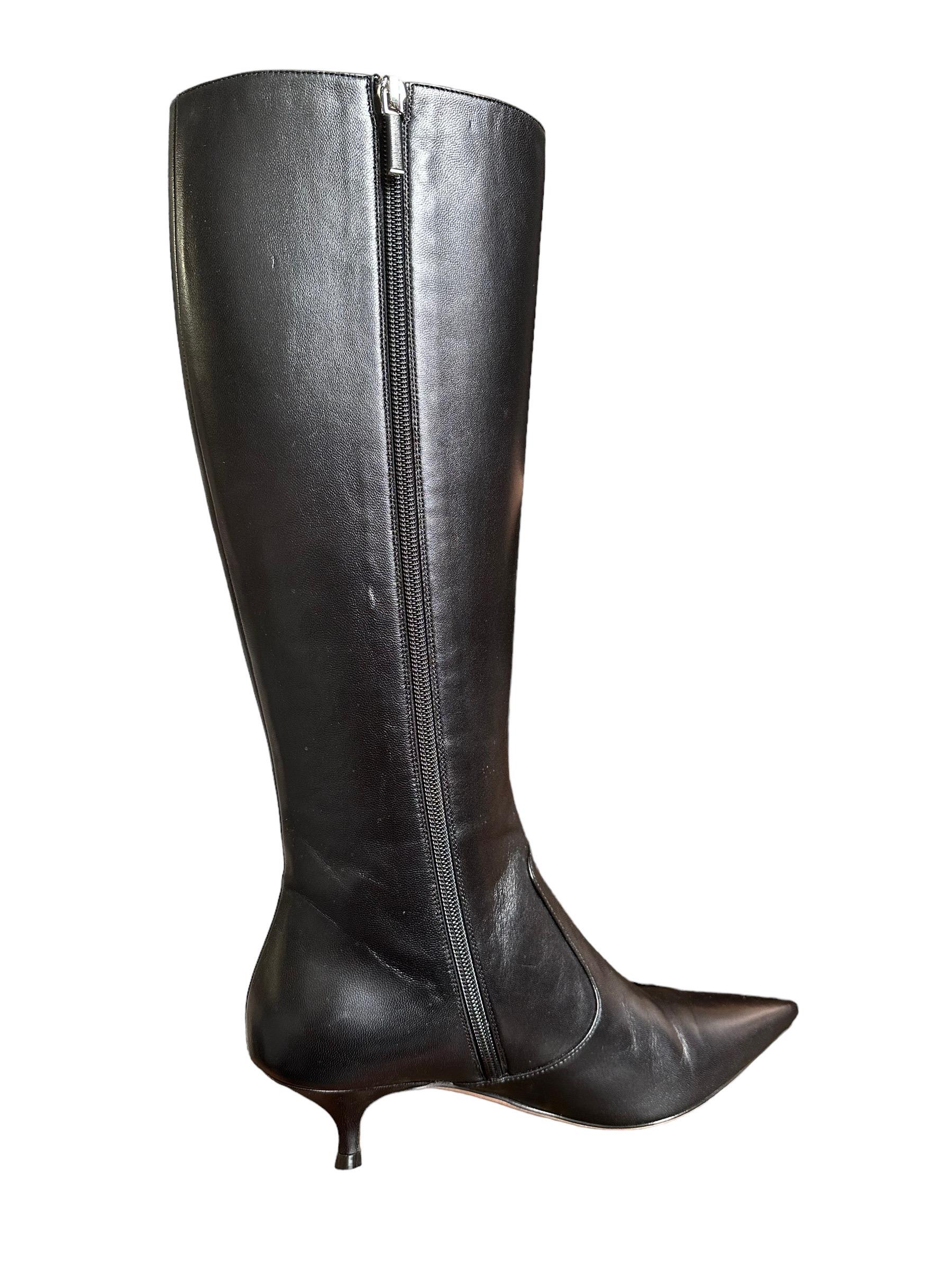 Dior Boots Black Leather Low Heels 5