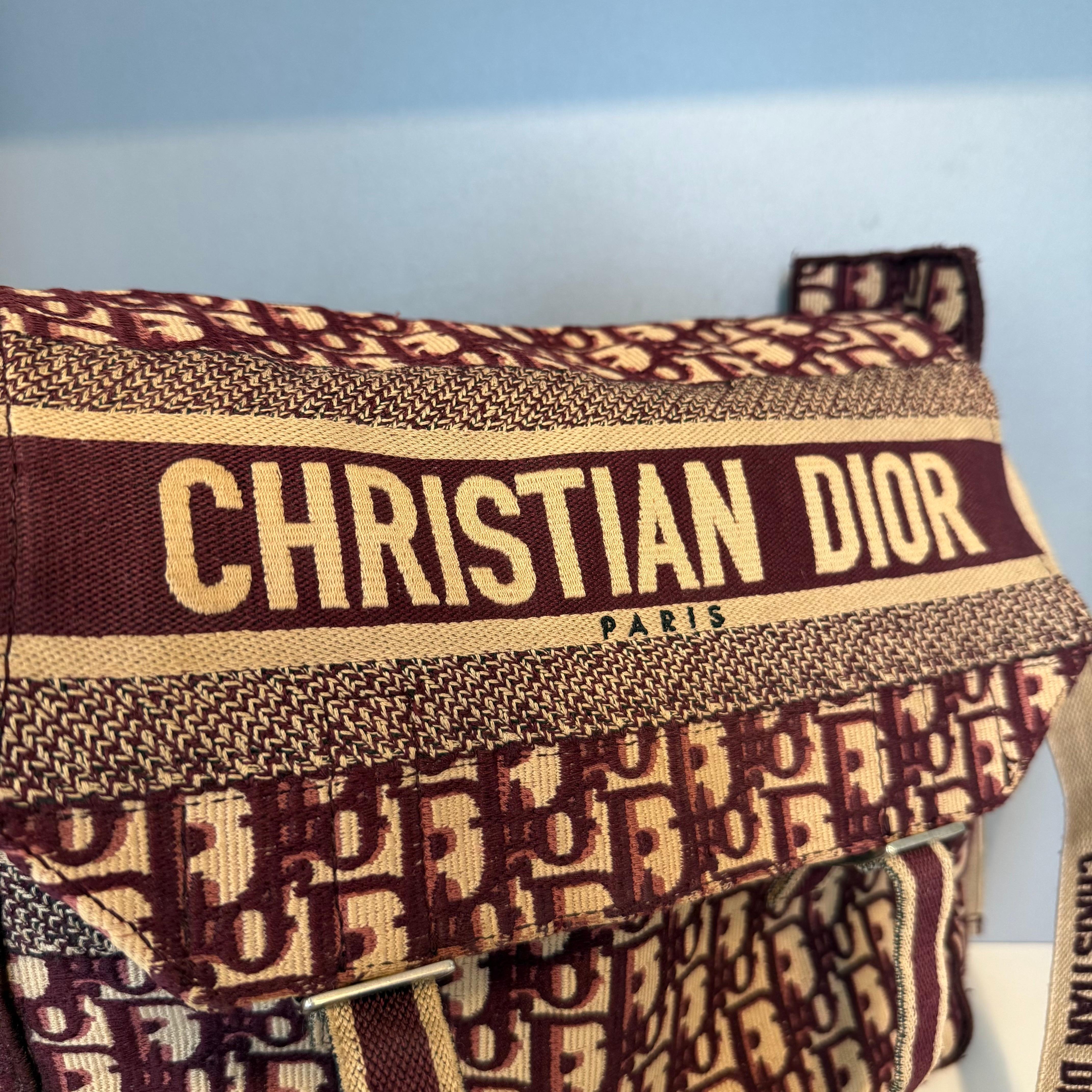 da uomo o donna Dior Diorcamp Bordeau Borsa a tracolla in lino in vendita