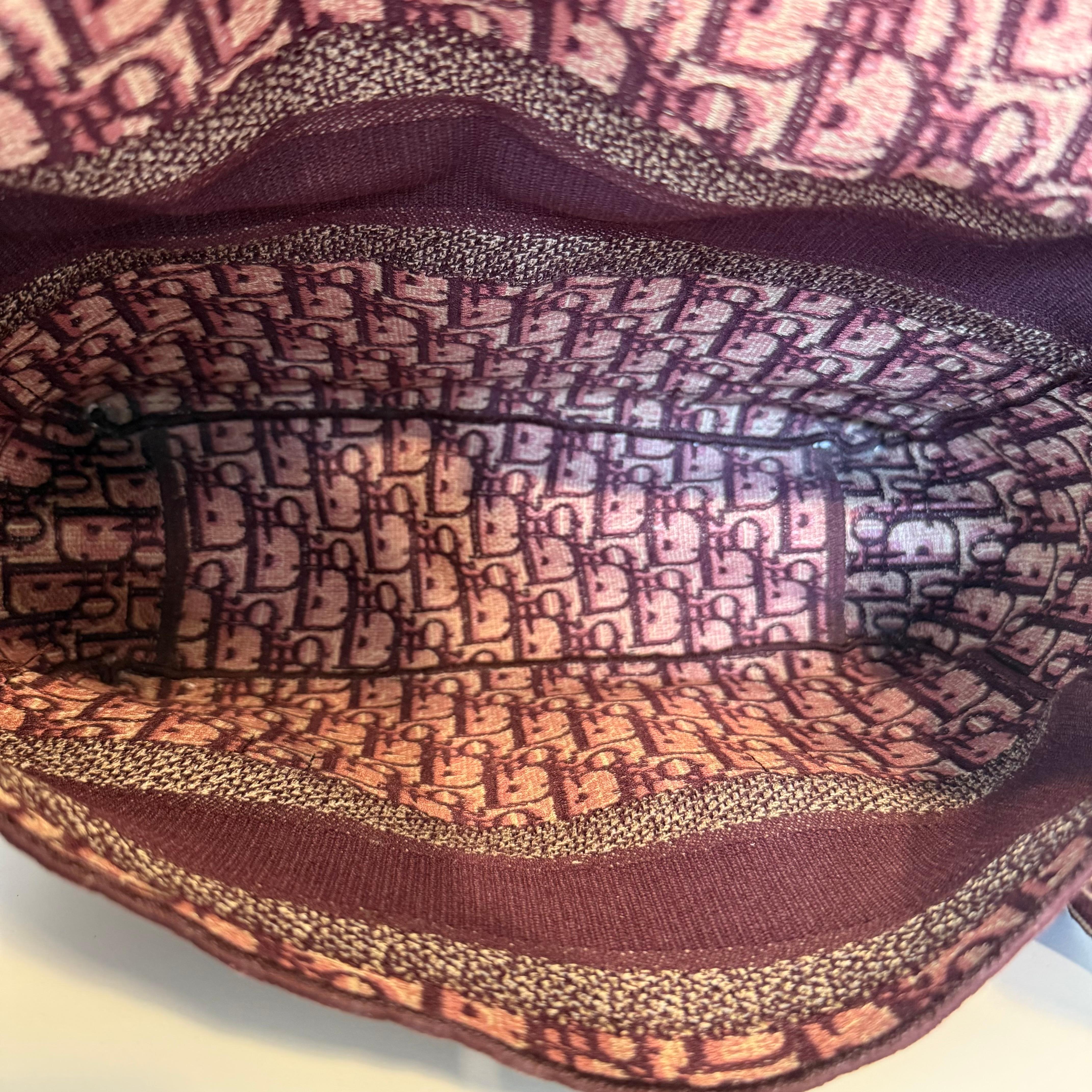 Dior Diorcamp Bordeau Borsa a tracolla in lino in vendita 4