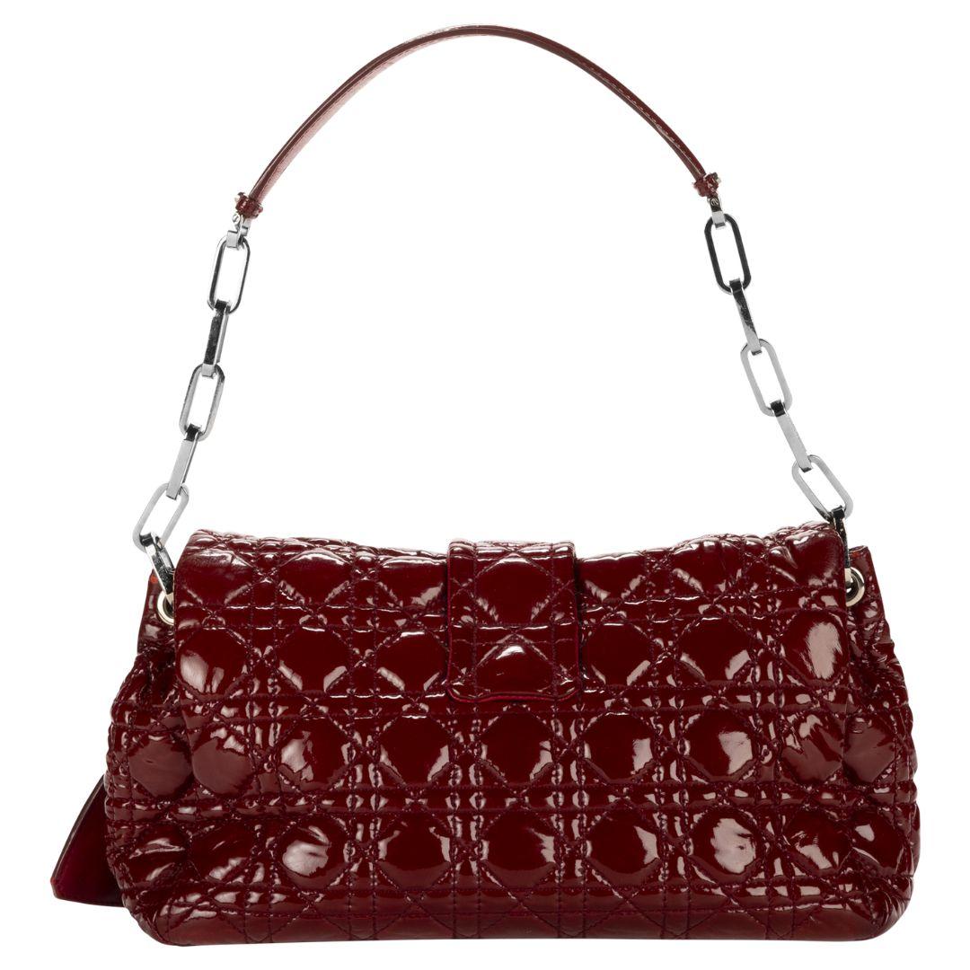Dior Bordeaux 2011 Quilted Cannage Shoulder Bag In Excellent Condition In Atlanta, GA