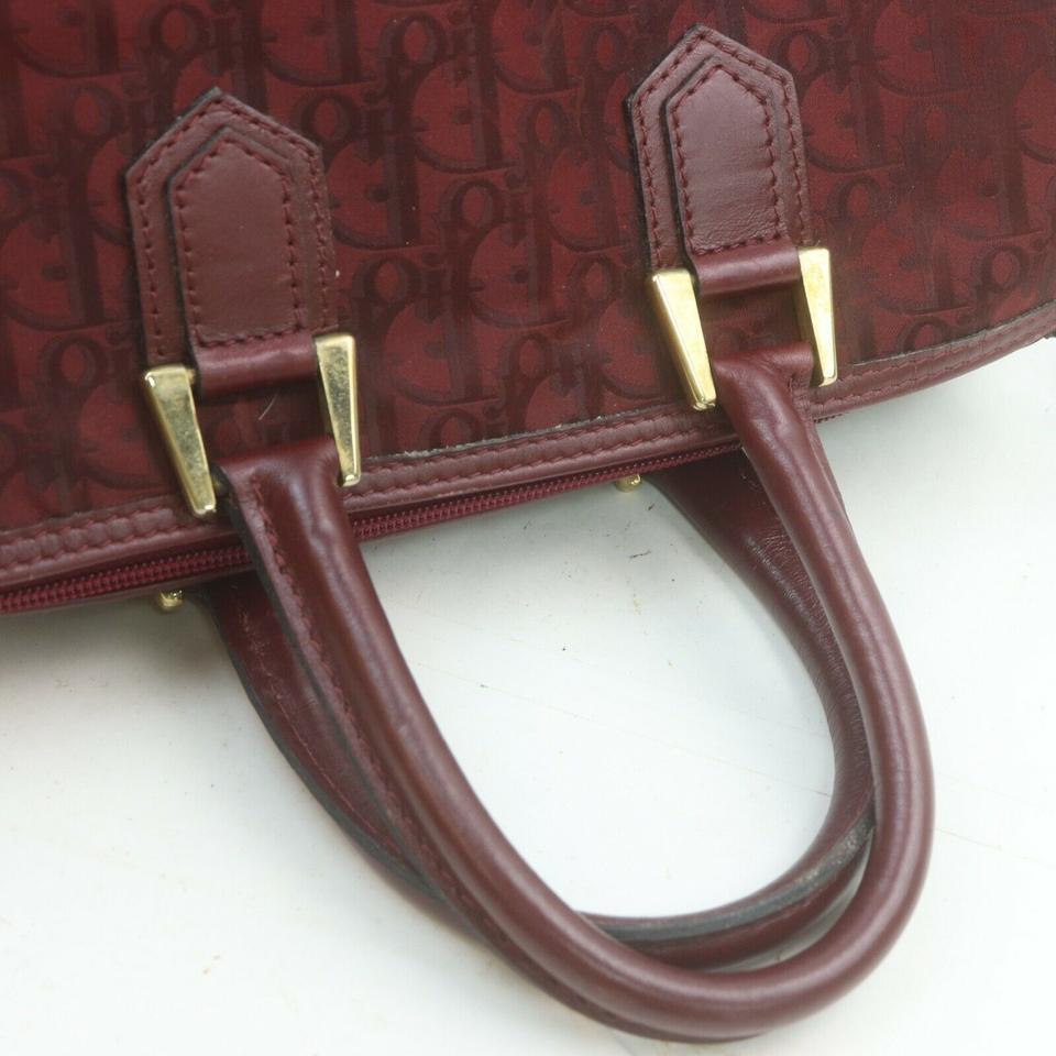 Dior Bordeaux Monogram Trotter Boston Bag 863155 In Good Condition For Sale In Dix hills, NY