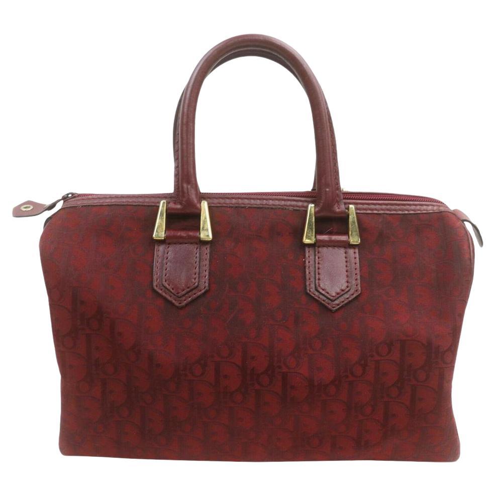 Dior Bordeaux Monogram Trotter Boston Bag 863155 For Sale
