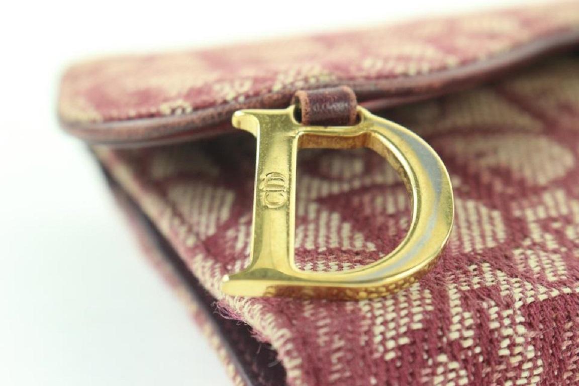 Dior Bordeaux Monogram Trotteur Saddle Flap Long Wallet 215da210 2