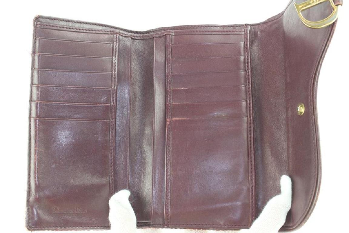 Dior Bordeaux Monogramm Trotteur Sattelklappe Lange Brieftasche 215da210 im Zustand „Gut“ in Dix hills, NY