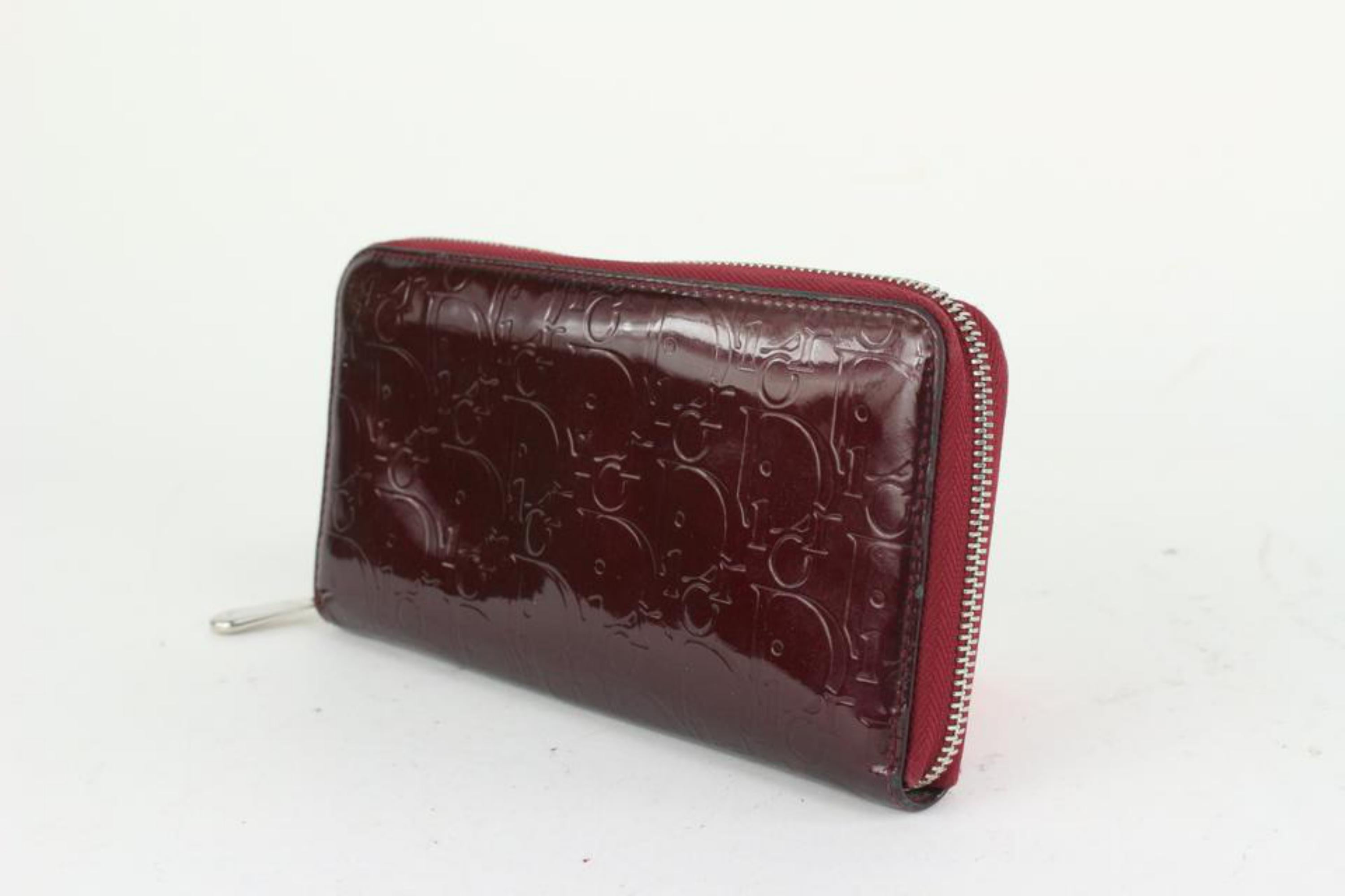 Dior Bordeaux Trotter Patent Long Zip Wallet Zippy 923da96 5