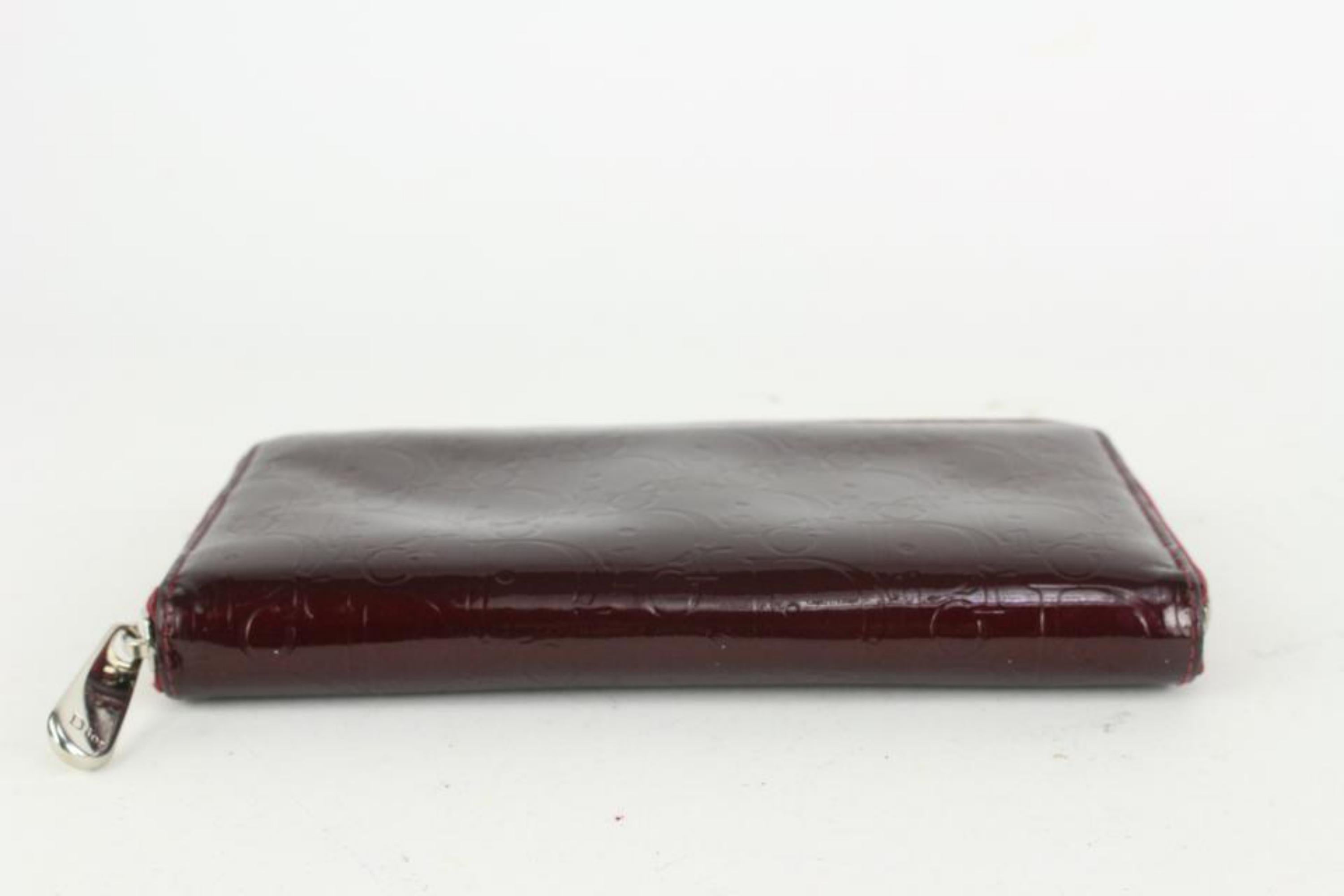 Women's Dior Bordeaux Trotter Patent Long Zip Wallet Zippy 923da96