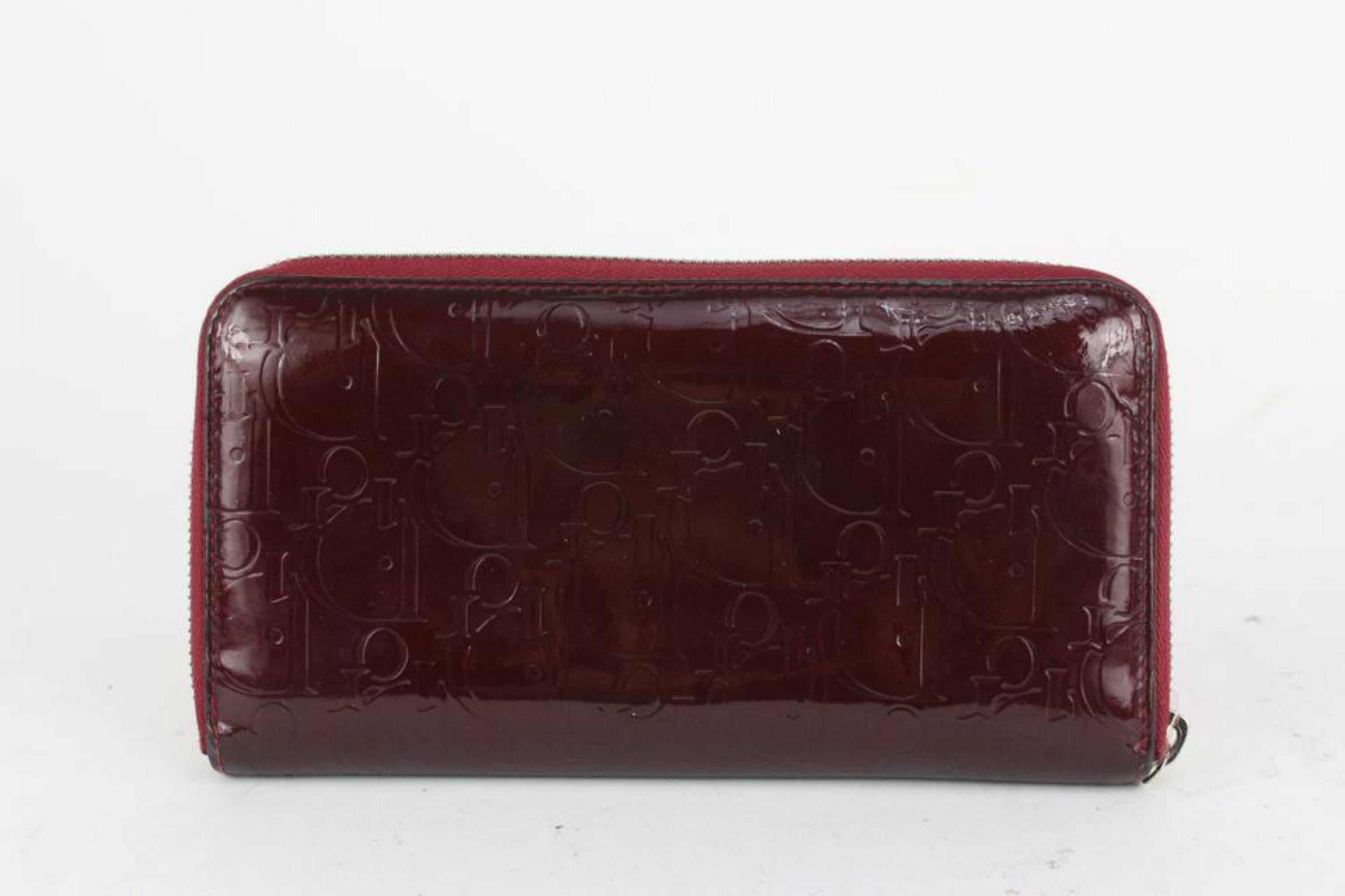 Dior Bordeaux Trotter Patent Long Zip Wallet Zippy 923da96 1