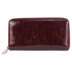Vintage Dior Bordeaux Trotter Patent Long Zip Wallet Zippy 923da96