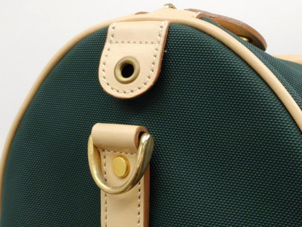 Dior Boston Duffle with Strap 232899 Green Coated Canvas Weekend/Travel Bag For Sale 5