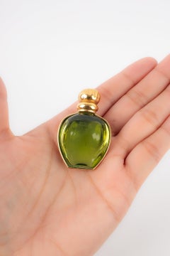 Dior Bottle Brooch with Green Resin Cabochon