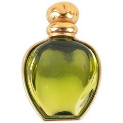 Vintage Dior Bottle Brooch with Green Resin Cabochon