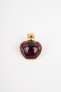 Dior Bottle Brooch with Red Resin Cabochon