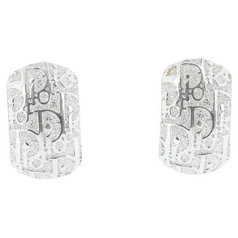 Dior Boucle Earrings in Silver Tone Metal For Sale at 1stDibs