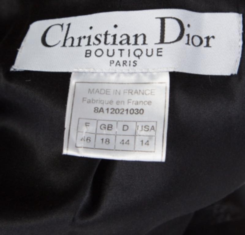 Noir Dior Boutique Dior Veste noire à col et manches en dentelle à volants XL en vente
