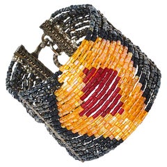 Dior Boutique Masai Bracelet à crochets perlés à plusieurs rangs