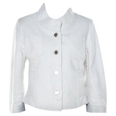 Dior Boutique White Cropped Denim Jacket L
