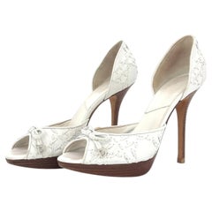 Dior Bow CD Charm D’Orsay Peep Toe High Heel Pumps Sandals 37