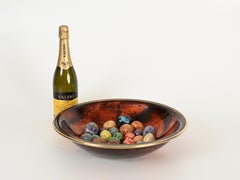 Dior Bowl or Magazine Rack in Tortoiseshell Lucite and Brass, Italy 1970s