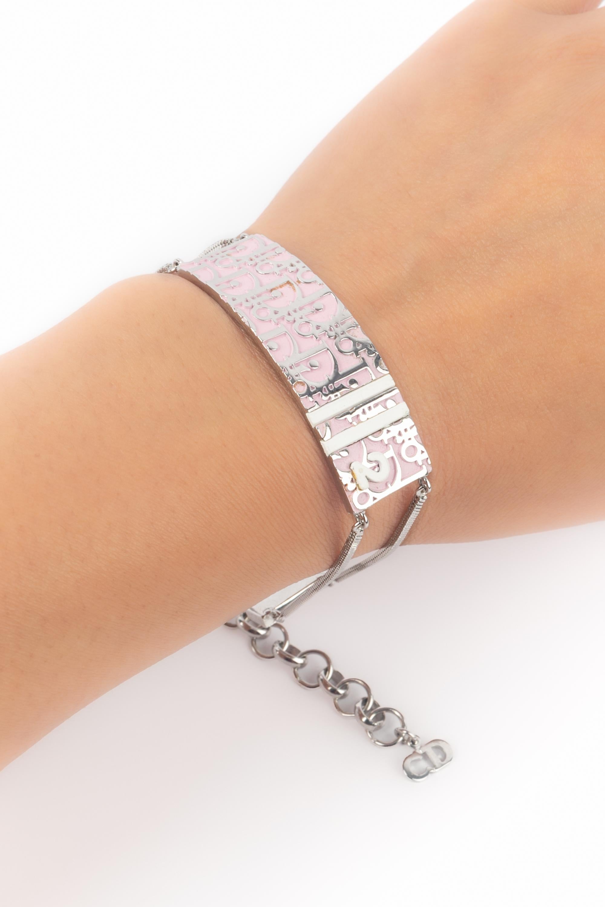 Pulsera Dior esmaltada en rosa en venta 6